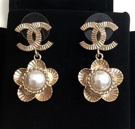 pink vintage chanel earrings|chanel pearl drop earrings price.